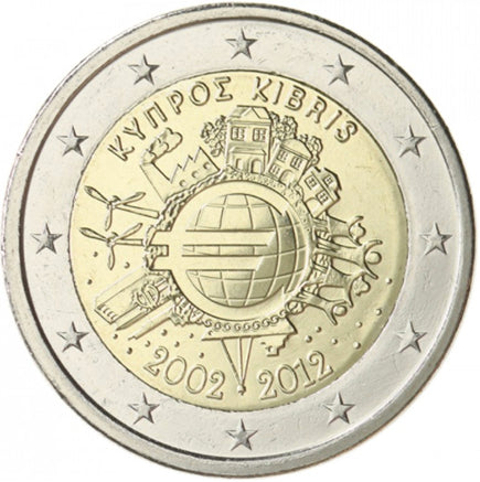 Ciprus 2 € 10 éves Euro 2012