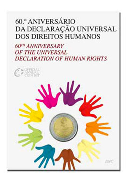 Portugália 2 € Az Emberi Jogok Nyilatkozatának 60. évfordulója 2008 BNC – MEGJEGYZÉSEK