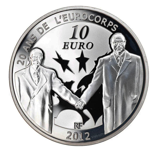 Franciaország 10 € 20 év a L'Eurocorps ezüst próbája 2012