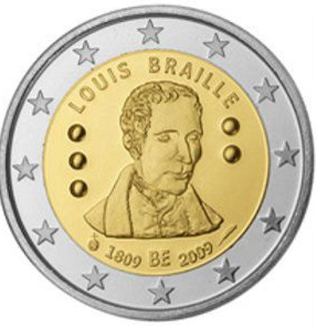 Belgium 2 € Braille 2009