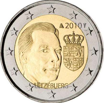 Luxemburg 2 € A nagyherceg címere 2010