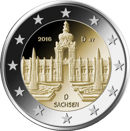Németország 2 € Zwinger Palace Drezda 2016