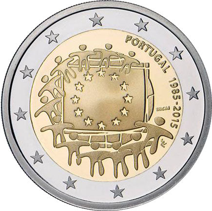 Portugália 2 € 2015 – 30 éves az európai zászló