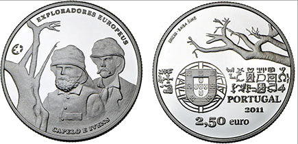 Portugália 2,5 € Capelo és Ivens – Portugál felfedezők bizonyítása 2011